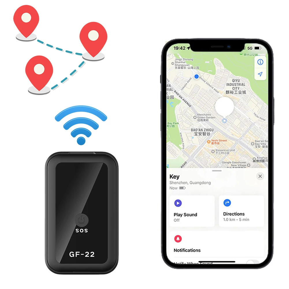 

Mini GPS Tracker Real-Time Anti-Theft Real-Time Locator WiFi + LBS + GPS Position Smart Finder Locator Pet Vehicle Lost Tracker