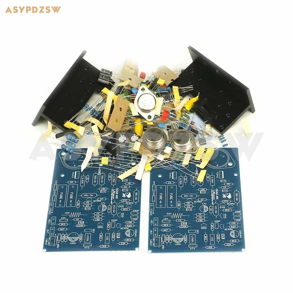 2-канальный клонный усилитель мощности QUAD405 с MJ15024 + угловой алюминиевый комплект «сделай сам»/готовая плата