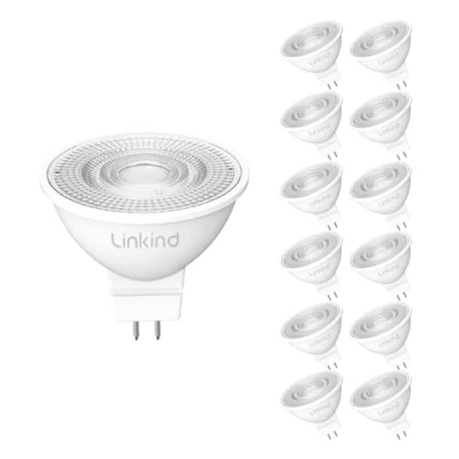 

Dimmable MR16 LED Bulbs, 50W Equivalent GU5.3 Bi-Pin Base MR16 Bulbs, 12V Low Voltage 5W 4000K Cool White 500lm 40° Beam Angle