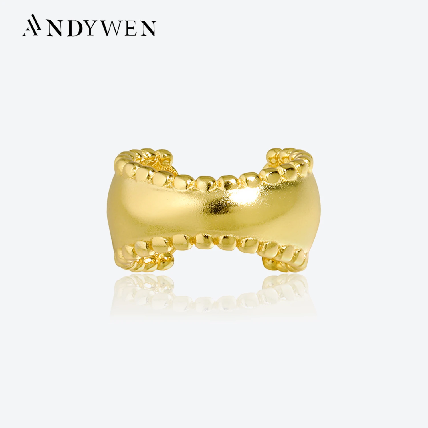 

ANDYWEN 925 Sterling Silver Thick Single Earcuff No Piercing Clips Cuff Earring Women Rock Punk Fine Jewelry 2023 Women Gift