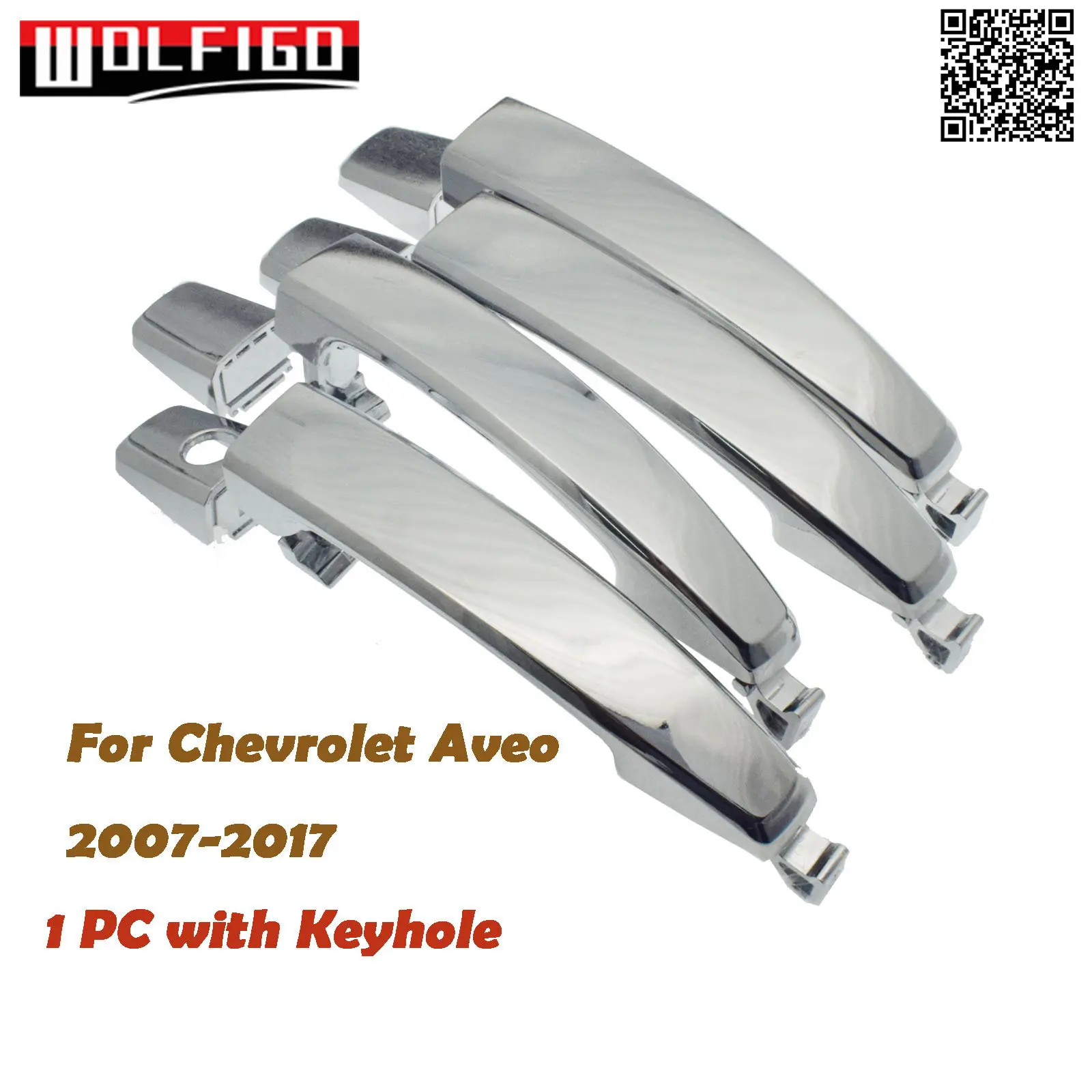 Outside Exterior Door Handles Chrome w/ Keyhole Front Rear Left Right for Chevy Aveo Captiva 96468266,96468306,96468280,96468254