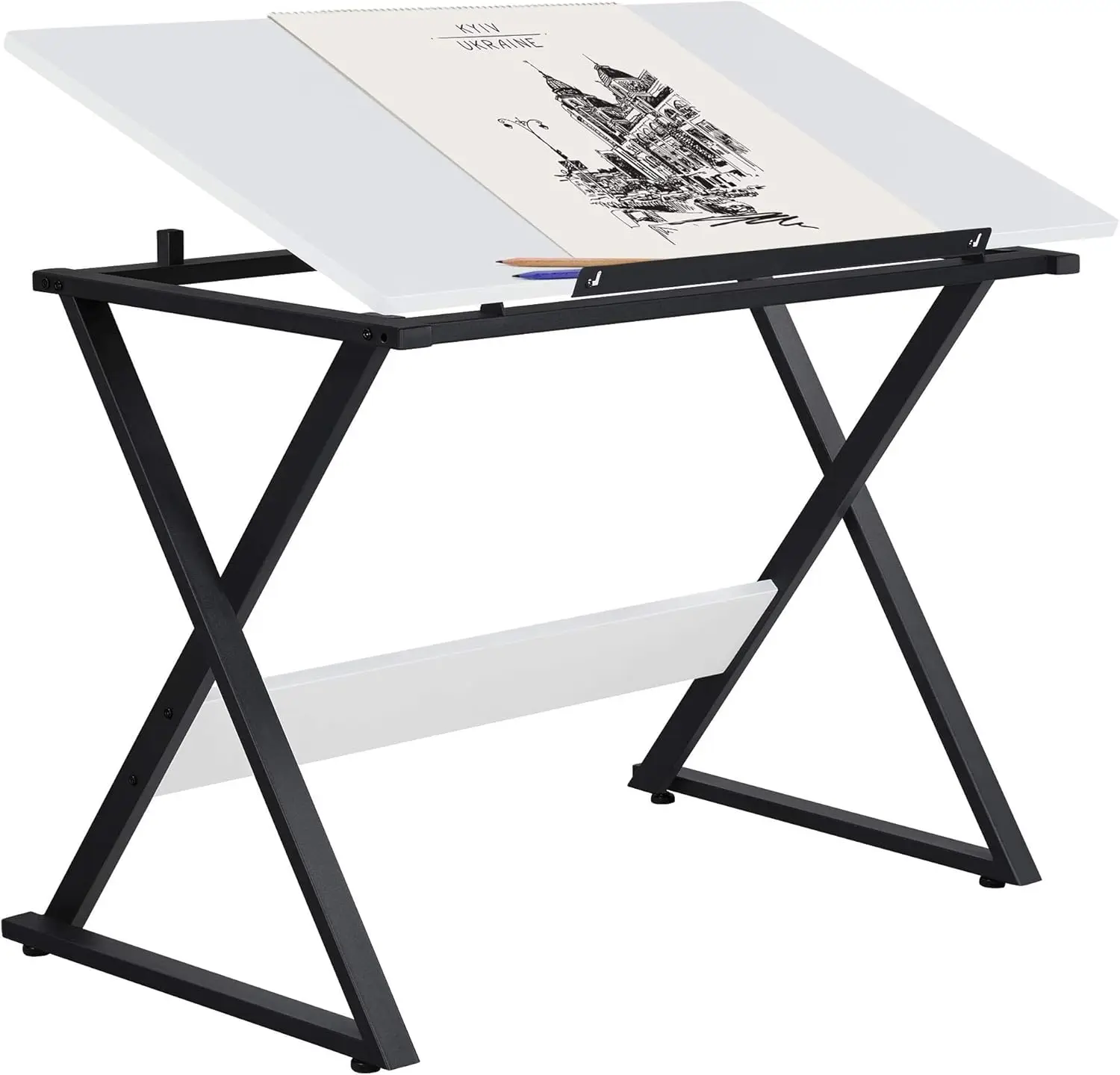 

Adjustable Drafting Table for Artists, Tilted Art Desk for Drawing, Painting, Studying, Home Office School Use