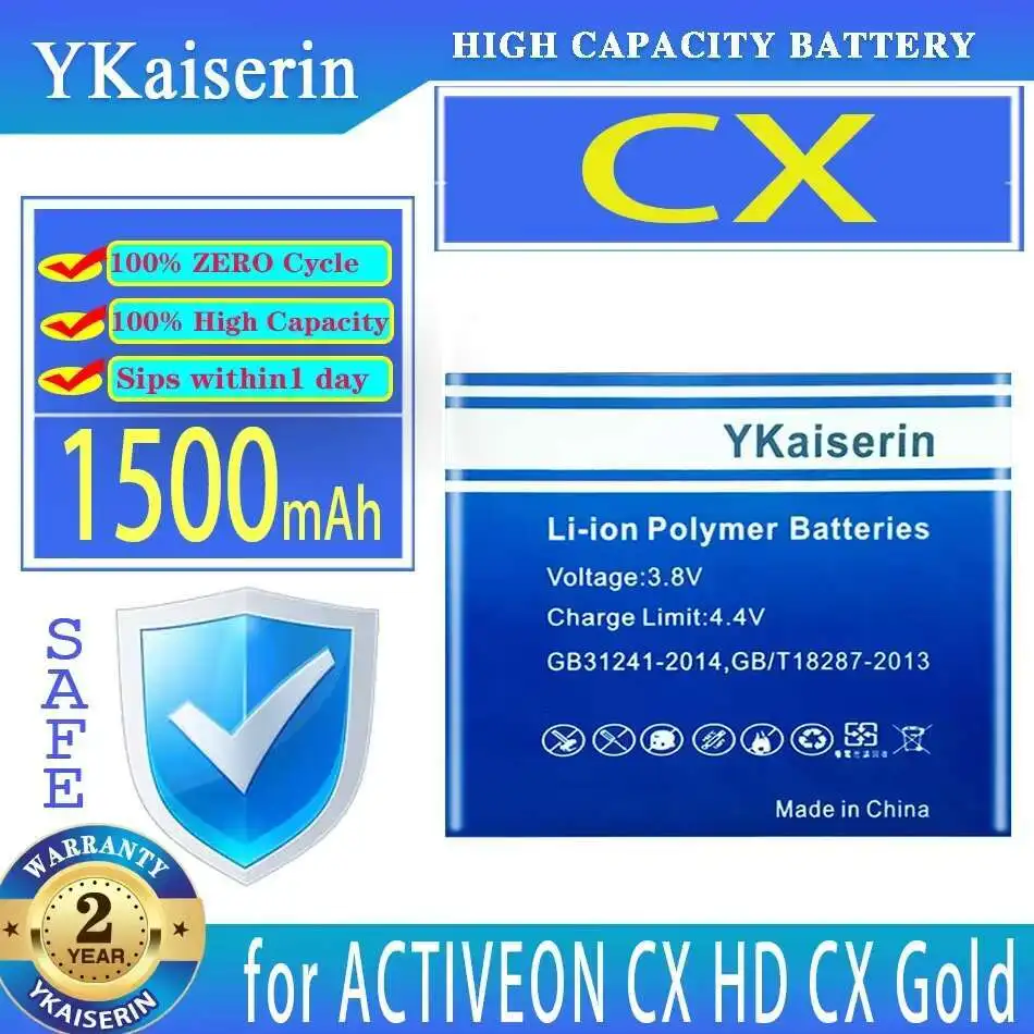 

Reliable 1500mAh Sports Camera Battery for ACTIVEON CX HD CX Gold
