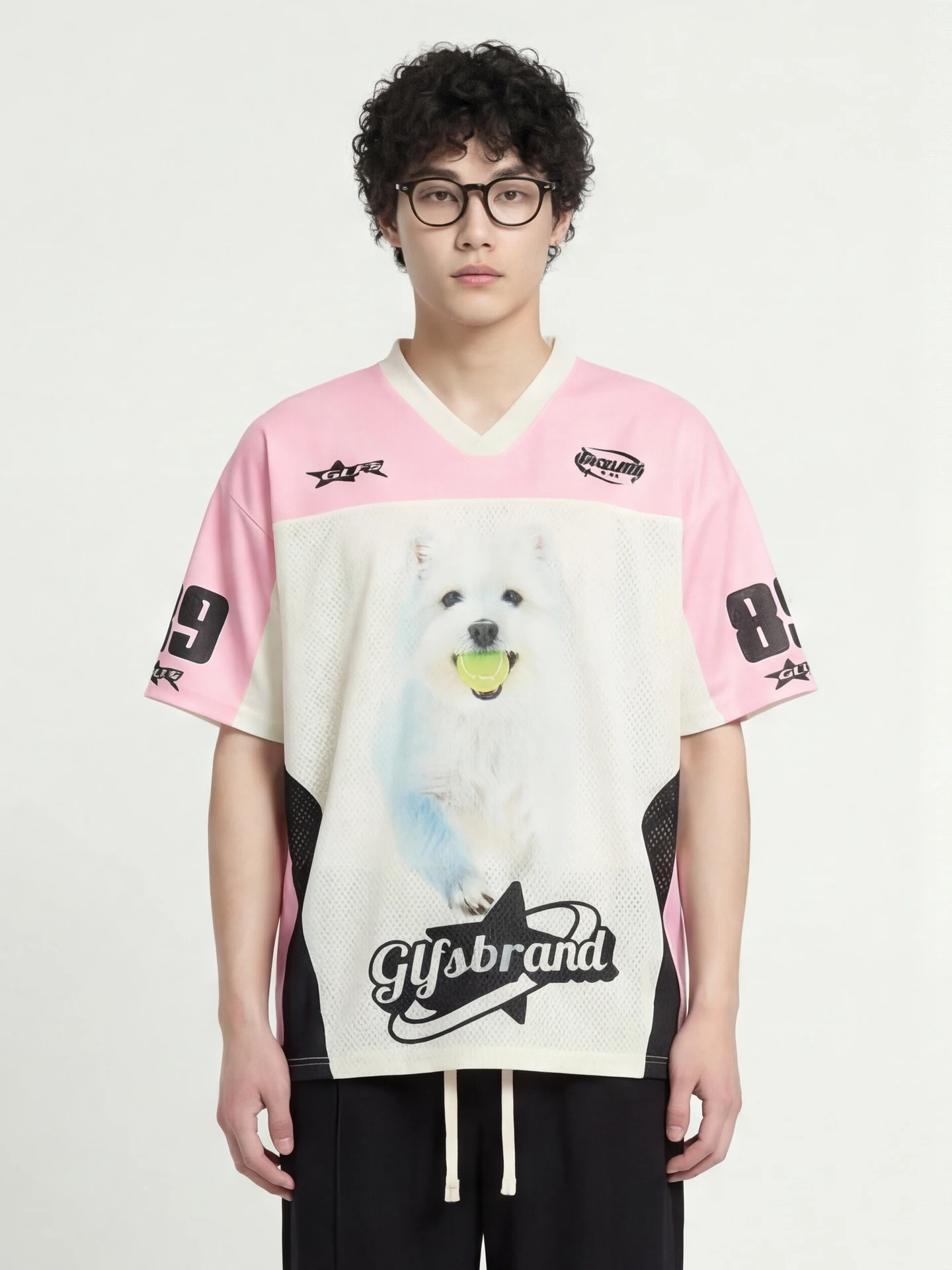 

Футболка свободного кроя с коротким рукавом и принтом в стиле ретро с изображением собаки, дышащий полиэстер, повседневная одежда для подростков