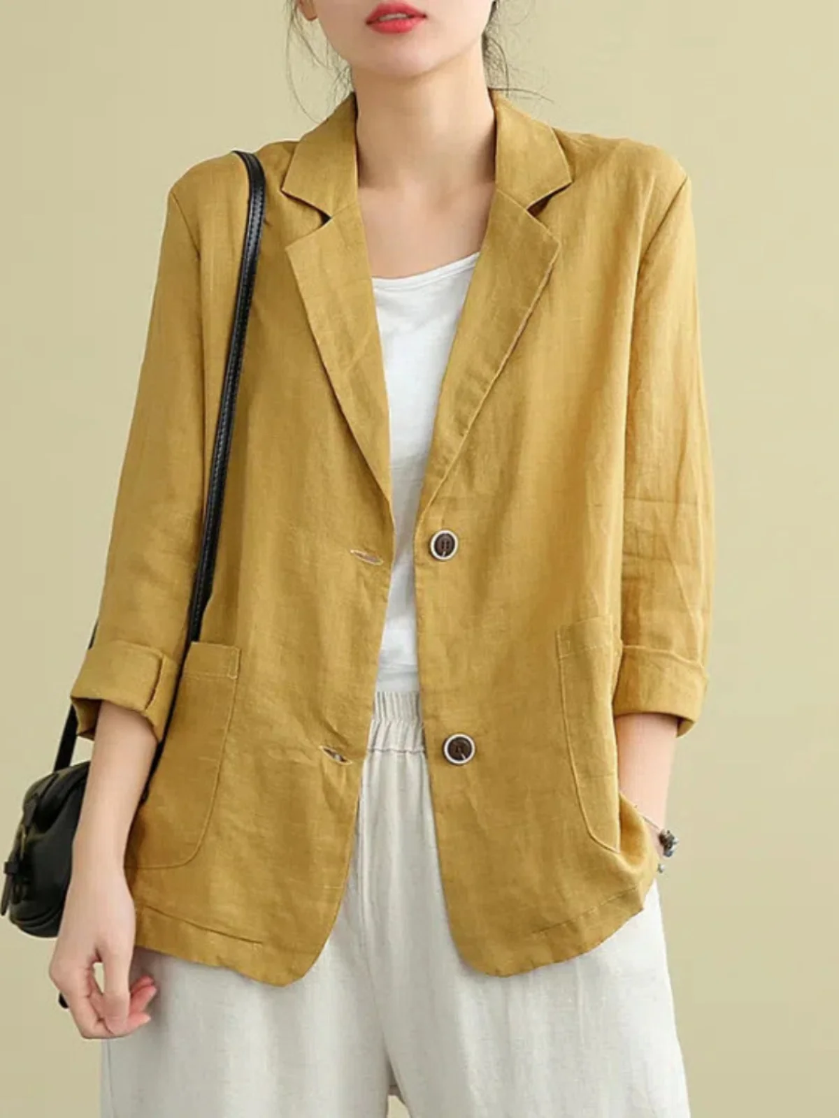 

Women'S Cropped Coat New In External Clothes Crop Blazer Woman Plaid Suits Print One Stand Pad Street Female And Asymmetrical