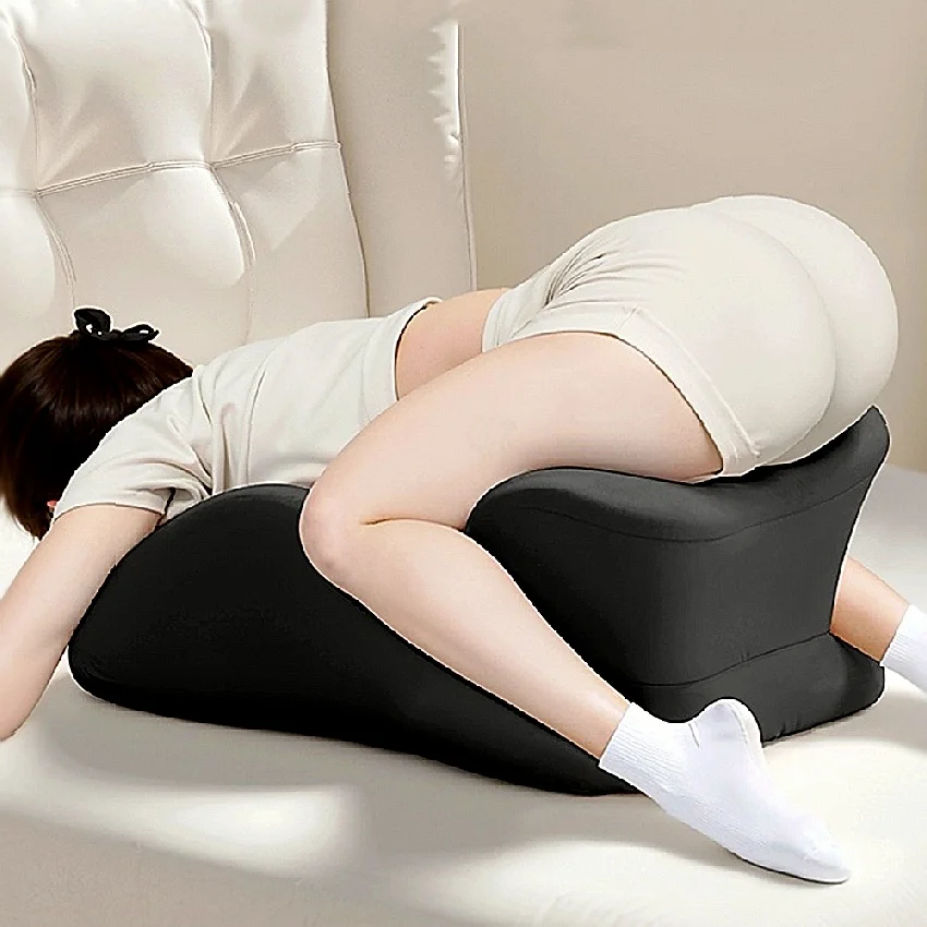 Relaxing Prone Pillow Creates Face Down Comfort Employing Ergonomic Memory Foam Architecture And Wedge Support Mechanics