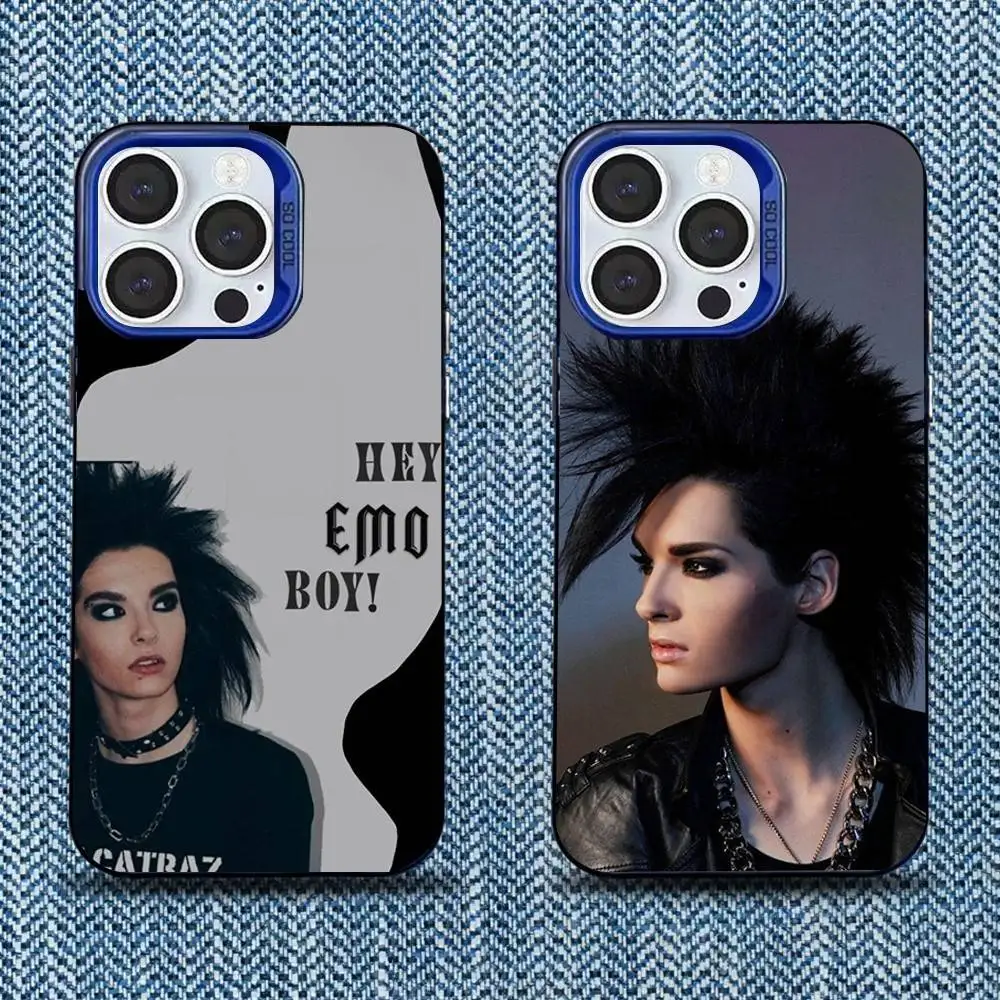 

Singer Bill Tom Kaulitz Tokio Hotel Phone Case For iPhone 16,15,14,13,12,11,Mini,Pro,SE,MAX Blue Matte Silicone Cover