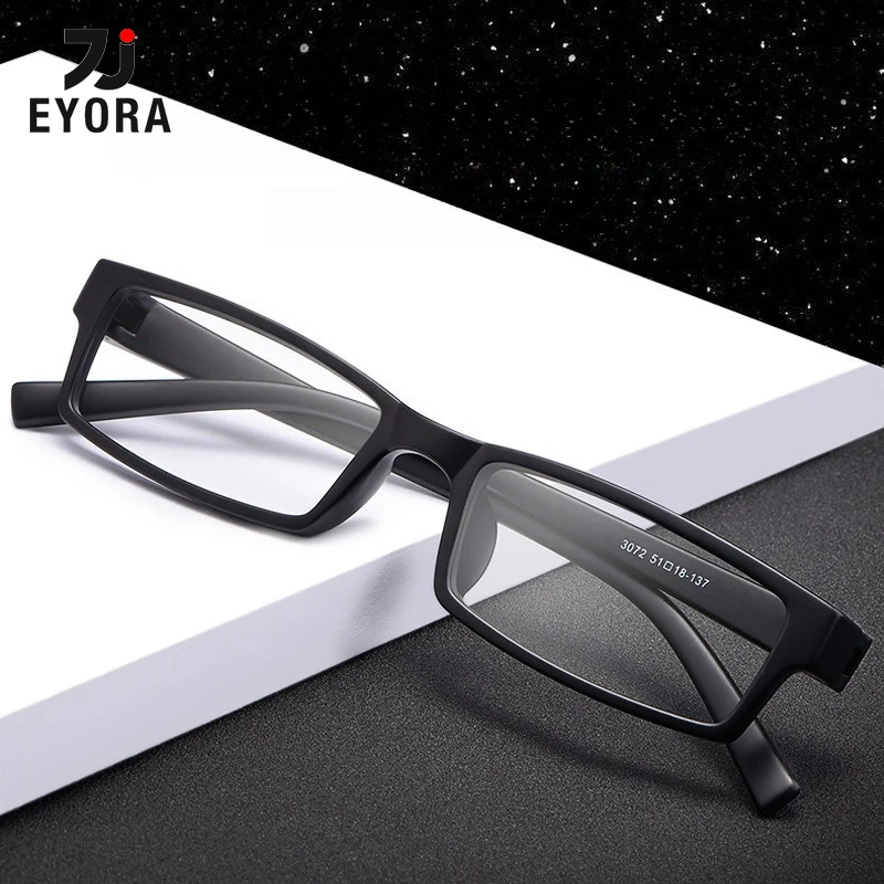 

EYORA Ultralight TR90 Ultra-narrow Square Reading Glasses Anti Blue Ray Myopia and Hyperopia Photochromic Prescription Eyewear