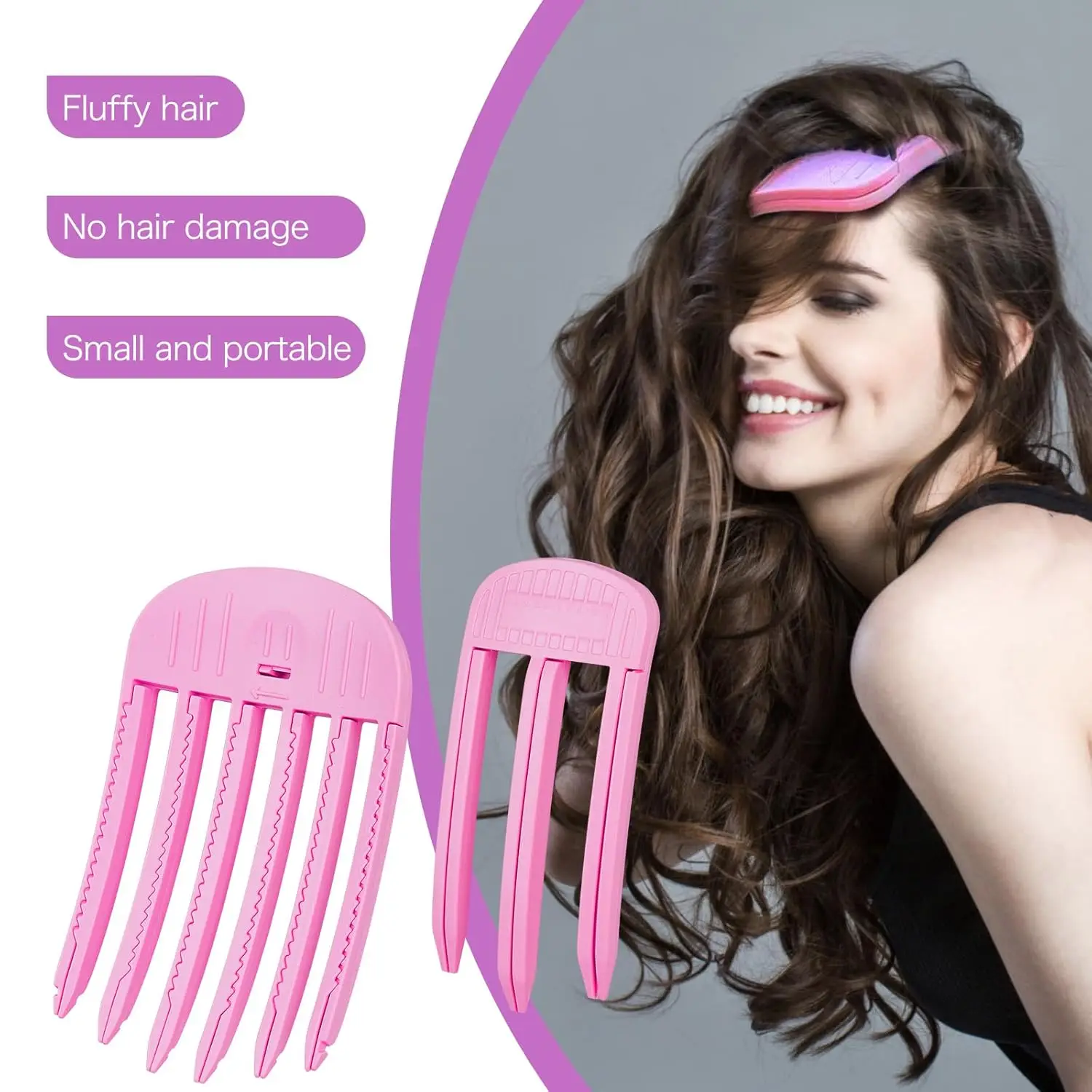 2PCS Hair Volume Clip สําหรับ Fluffy Bangs,ง่ายมงกุฎ Volume หวีสําหรับผู้หญิง,volumizing คลิปผม Instant No-Trace รากผม