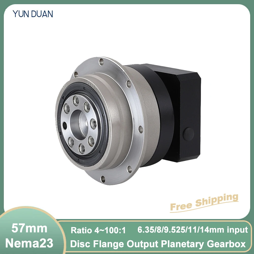 Ratio 4~100:1 Flange Output 5 Arcmin Nema 23 Planetary Gearbox Helical Gear Reducer for 60MM 200~ 600W Servo Motor 57 Motor