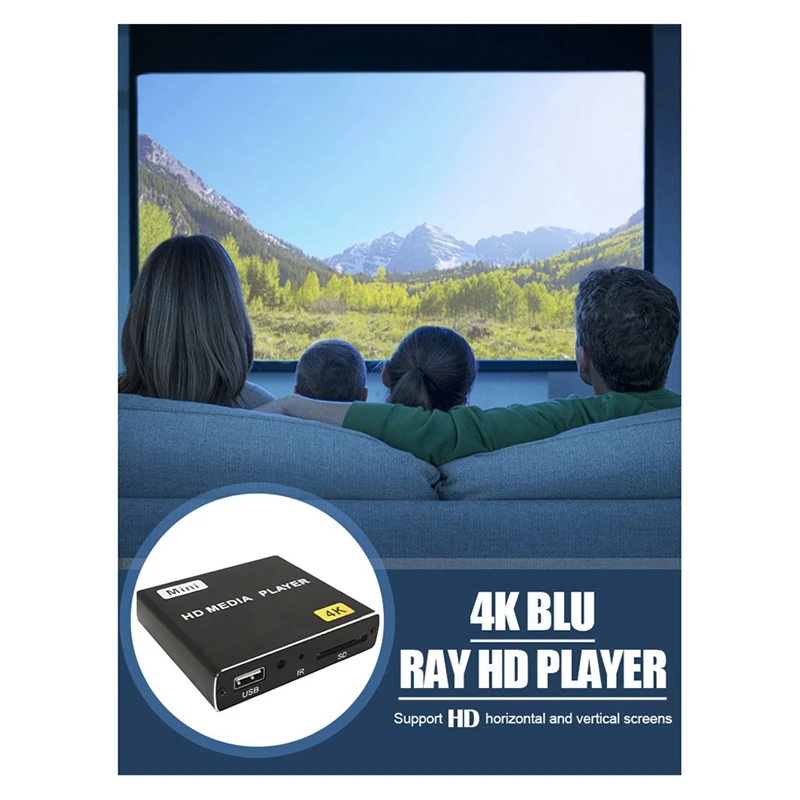 Car U Disk Player Horizontal And Vertical Digital Video Player 1080P With USB Drive/SD Cards US Plug