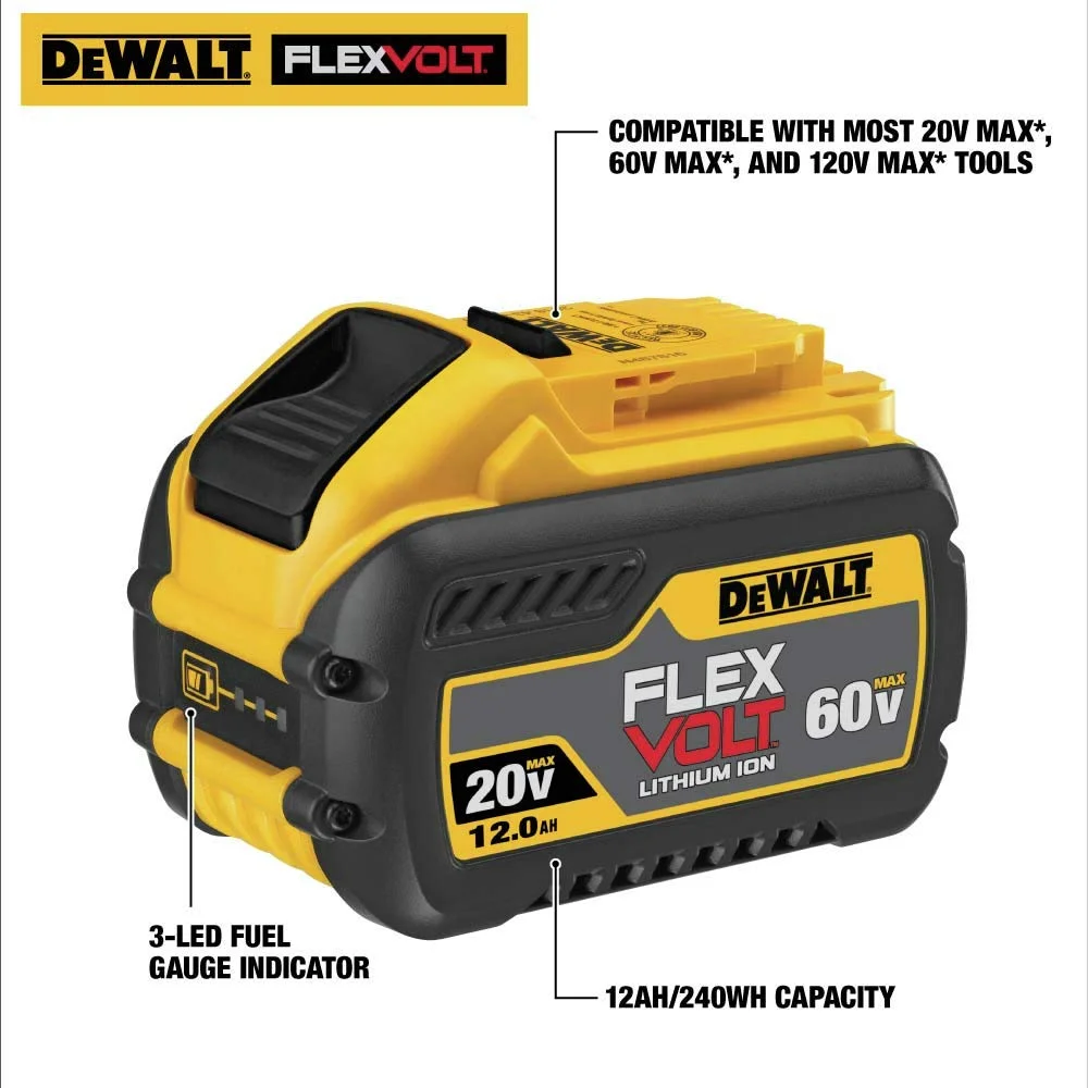 بطارية FLEXVOLT لـ Dewalt DCB612 20 فولت/60 فولت ماكس 12 أمبير ليثيوم أيون قابلة لإعادة الشحن لاستبدال مجموعة أدوات كهربائية لاسلكية