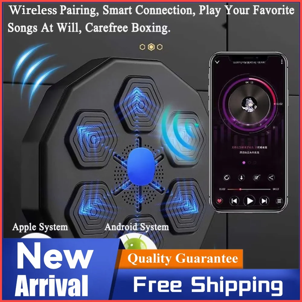 Wall Mounted Boxing Exercise Equipment LED Light Music Rhythm Wall Target with Boxing Glove for Boxing/Agility Reaction Exerc