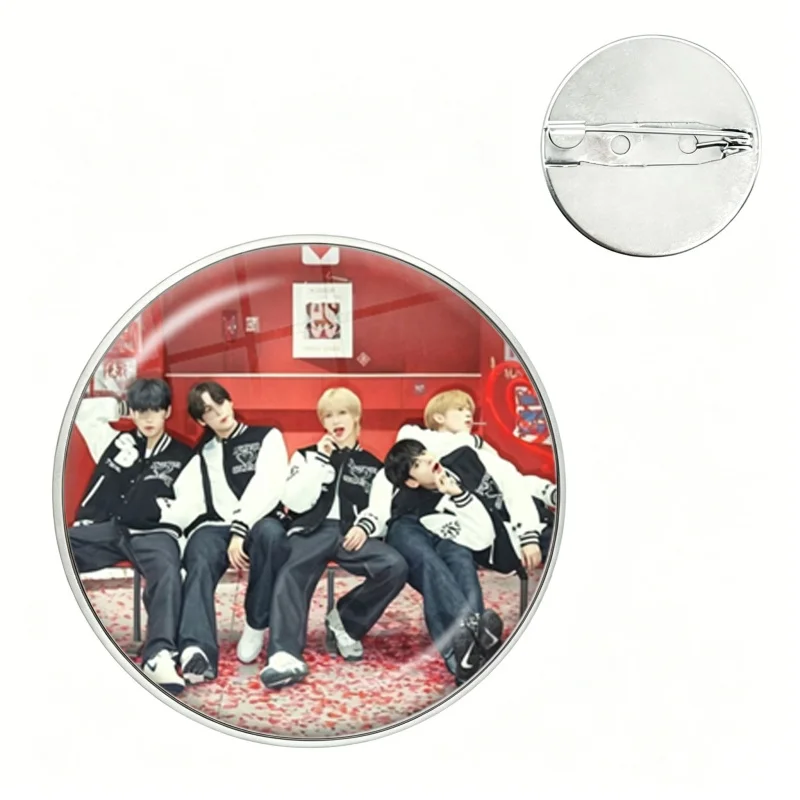 The Star Chapter Album Cover Glass Brooch Funny Boys Band TXT Lapel Pin DIY Jewelry Badge Clothing Backpack Accessories Gift
