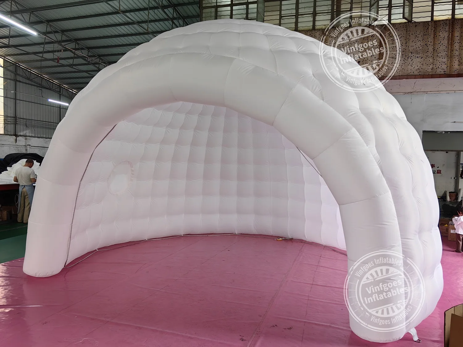 Portable White LED Lighting Inflatable Igloo Dome Tent Marquee Canopy Shelter with Air Blowerfor Exhibition Camping Party Events