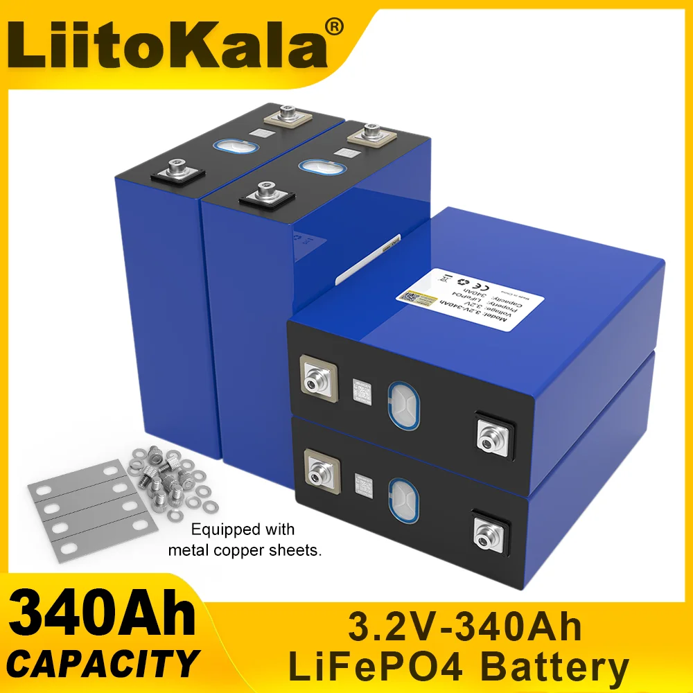 16pcs LiitoKala 3.2V LiFePO4 Battery 340ah 320AH 280ah 150ah 105ah for 12v 24V 36v Inverter RV Solar Energy Storage batteries