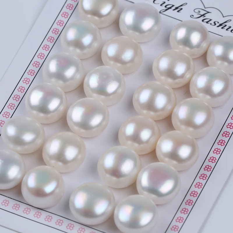 High Quality A Pair of 14-15mm Button Pearl Fashion Jewelry For DIY