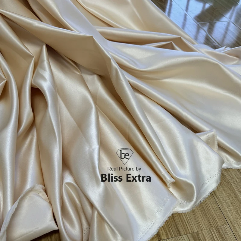 Glossy Satin for Wedding Dress Evening Gown Thick Satin Fabric for DIY Sewing Party Decoration Material