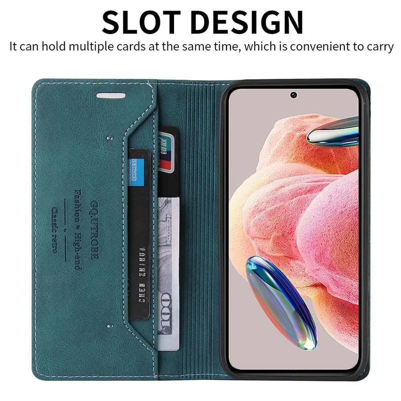 Funda de cuero cepillado antirrobo tipo cartera para Xiaomi 15T 14T Redmi 15C 14C 13C 12C 10C Poco X8/X7/X6 Pro Note 15 Pro+ 14S 2
