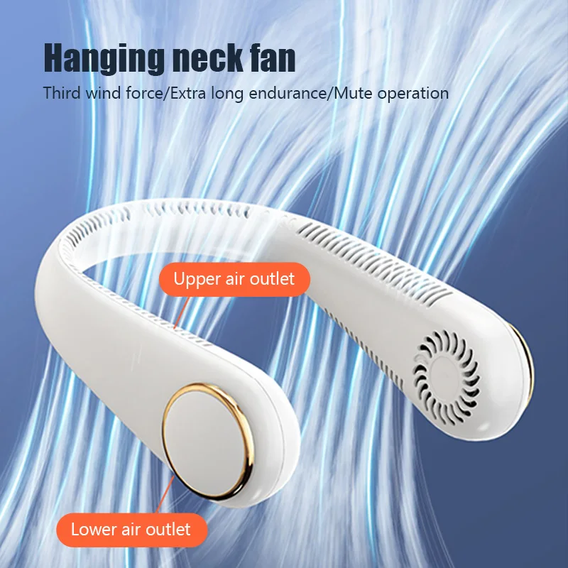 

Portable Neck Fan USB Charging Electric Wireless Hanging Neck Ventilador Bladeless Neckband Fan Mini Sports Fans Mute Air Cooler