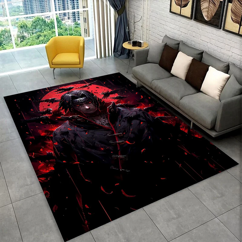 Classic Anime N-Naruto Cartoon I-Itachi Non-Slip Area Rug for Living Room Bedroom Playroom,Carpet Floor Mat Home Decor Holiday