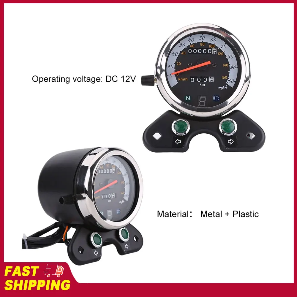 

Motorcycle Speedometer Speedo Meter Universal Motorcycle Dual Odometer Speedometer Speedo Meter Gear Digital Display Speedometer