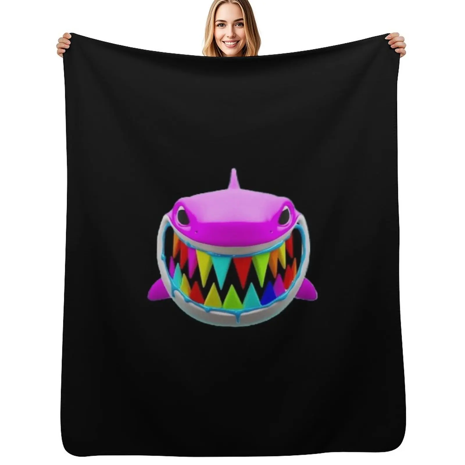 

6ix9ine shark sticker gooba Stick Throw Blanket Multi Purpose Soft Warm Blanket for Home Travel