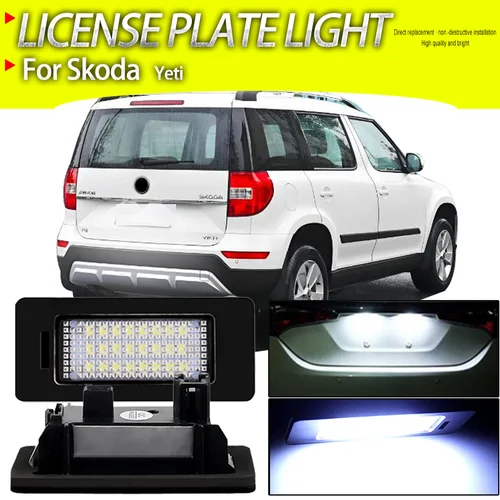 Imagen 1 del producto Luz LED de matrícula de coche para Skoda Yeti 2014-Canbus sin errores blanco DC12V accesorios de piezas de automóviles