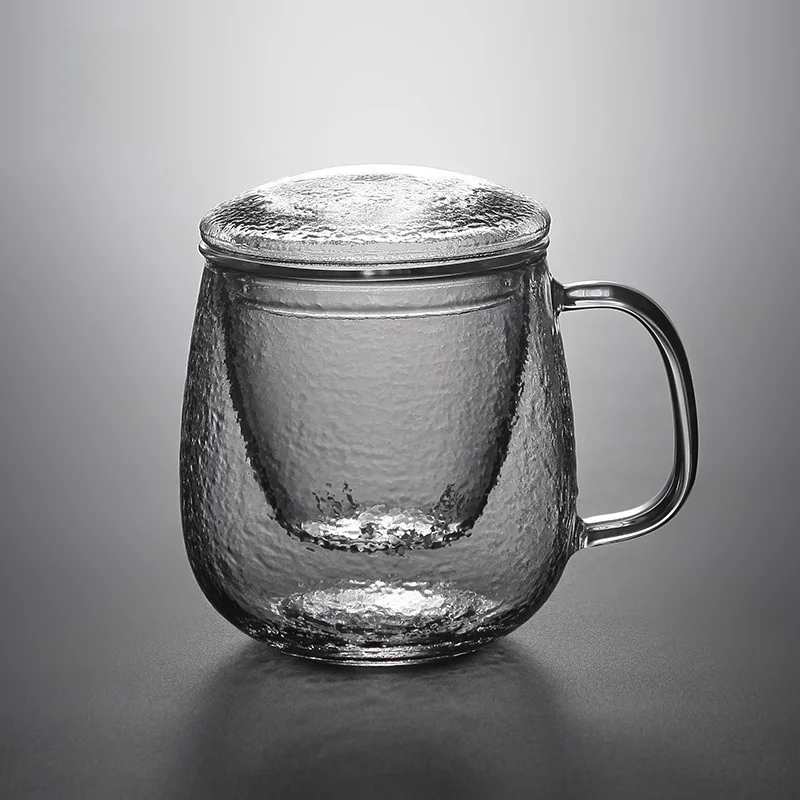 

Modern Simplici Transparent Glass Tea Cup with Lid Filter for Office Home Use Tea Water Separation Personal Dedied Cup