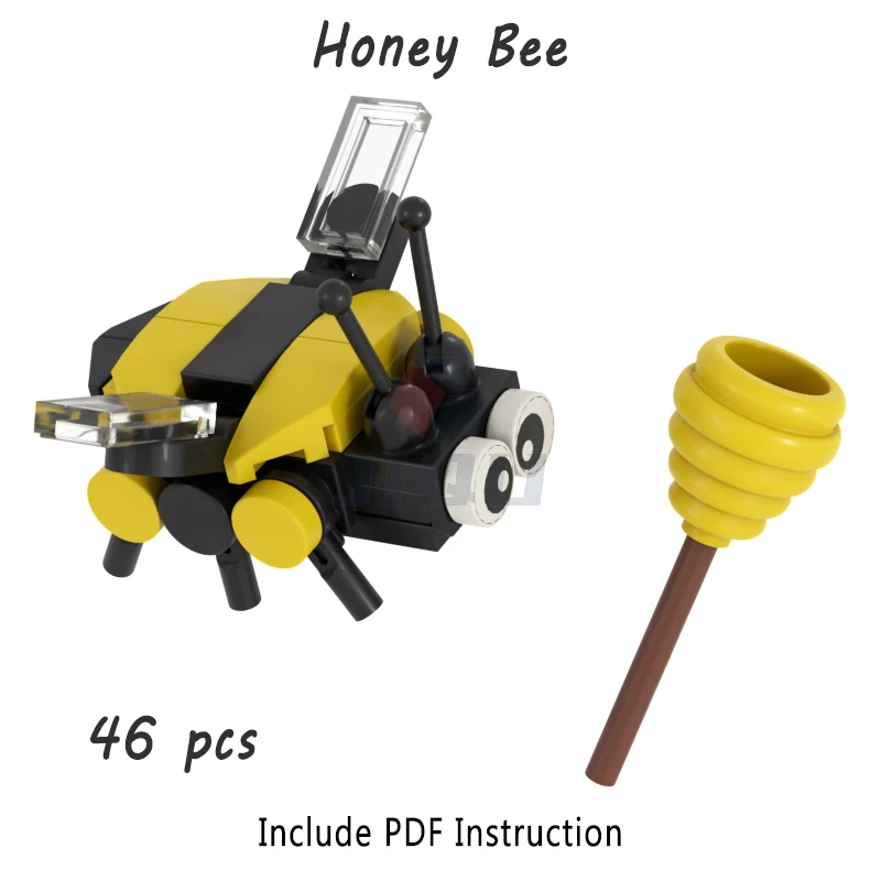 Mini Honey Bee Beehive Model Kit Building Blocks Cute Insect Animal Action Figurines MOC Bricks Creative Kid Toy Birthday Gifts