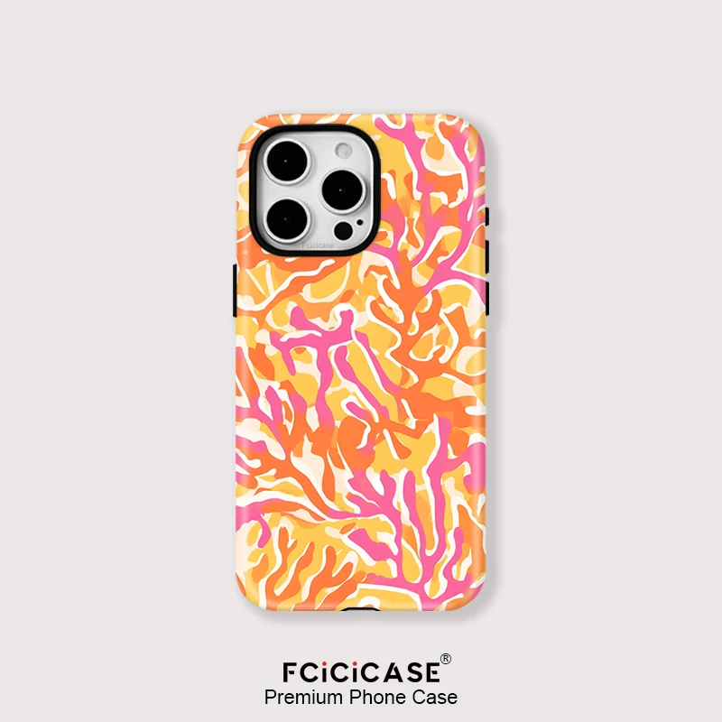 Fcicicase Magnetic Funda Case for IPHONE 16 Pro Max 15 14 13 12 11 PRO Plus Double-layer Acrylic TPU Shockproof Painting Cases