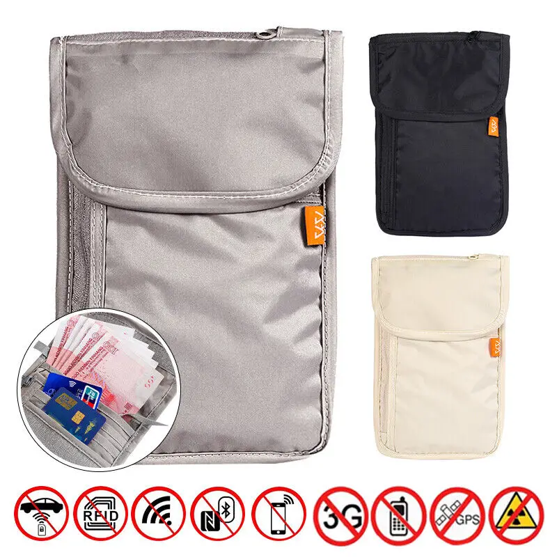 

RFID Blocking Passport Holder Travel Wallet Card Storage Bag Anti-theft Pouch Travel Wallet Bag Anti-theft Neck Pouch New