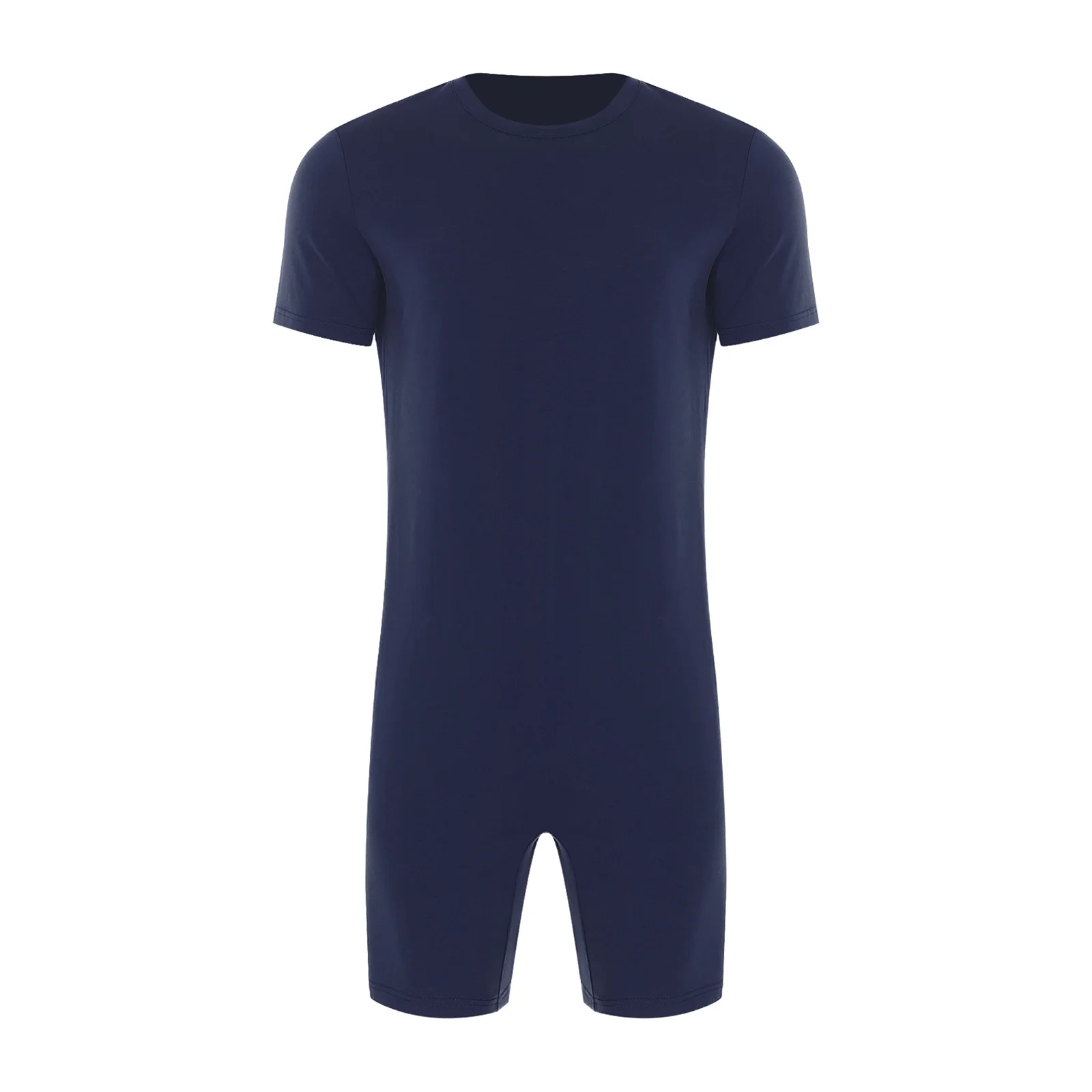 Men Women Adaptive Jumpsuit Short Sleeve Back Zipper Anti-strip Bodysuit Sleepwear for Elderly Alzheimer Autism Special Needs