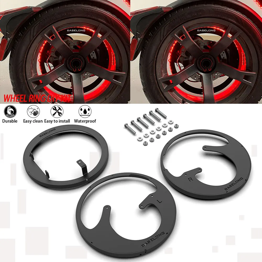 2023 Motorcycle Parts For Can-Am Ryker All Models 2019 2020 2021 2022 Rear Brake Disc Guard Cover Protector Wheel Ring DIY Kit