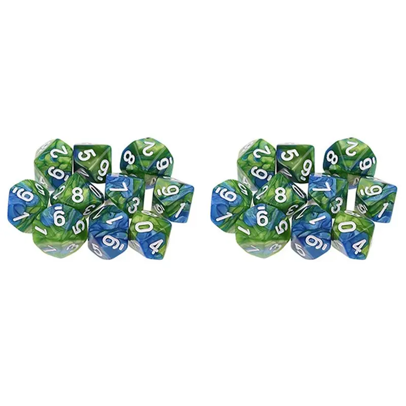 

【SPECIAL】20Pcs 10 Sided D10 Polyhedral Dices Numbers Dials Desktop Table Board Game PXPF,Style 5