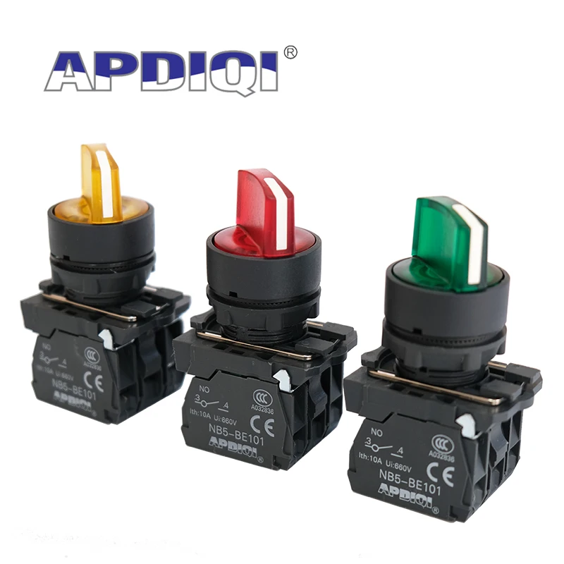 

1 шт. XB5 с подсветкой, 2 шестерни, 3-позиционная ручка, кнопочный переключатель, напряжение 220 В, 24 В, 12 В, 380 В, селектор, самоблокирующийся с лампой 22 мм