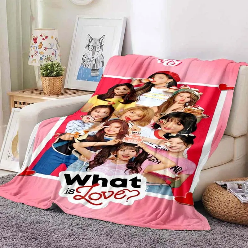 T-TWICE Female Celebrity JYP Printed Blanket Soft, Comfortable, Warm, Four Seasons Portable Birthday Gift Sofa Bed Blanket