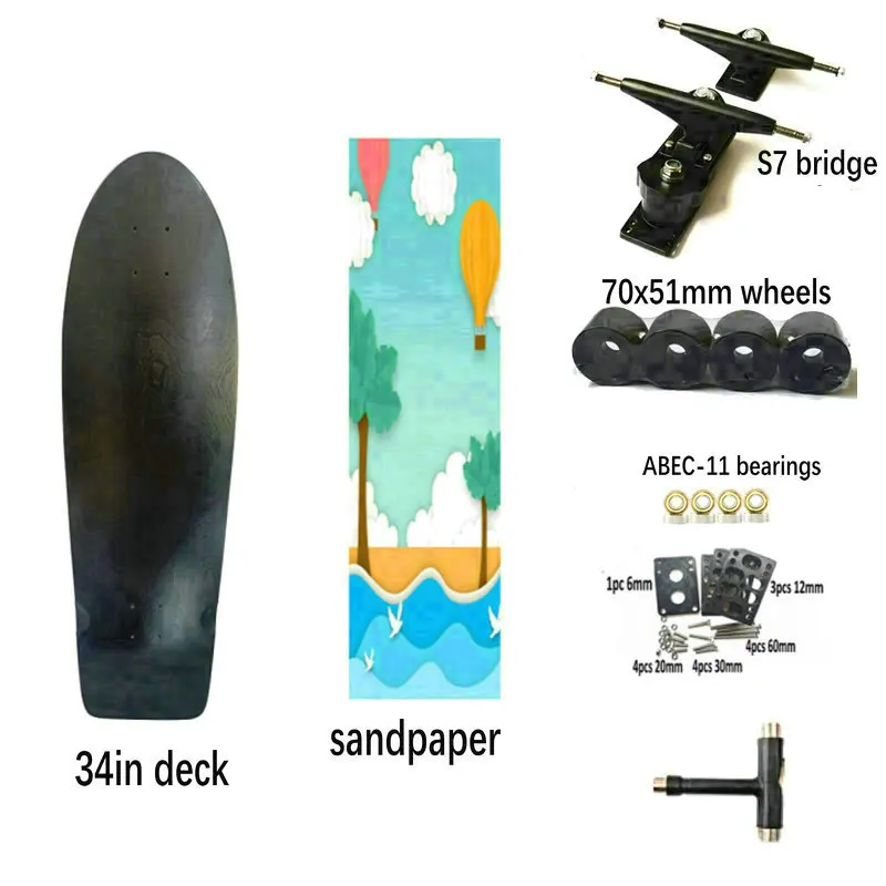 34 polegada profissional terra surf skate adulto crianças quatro rodas skate surf esqui prática prancha