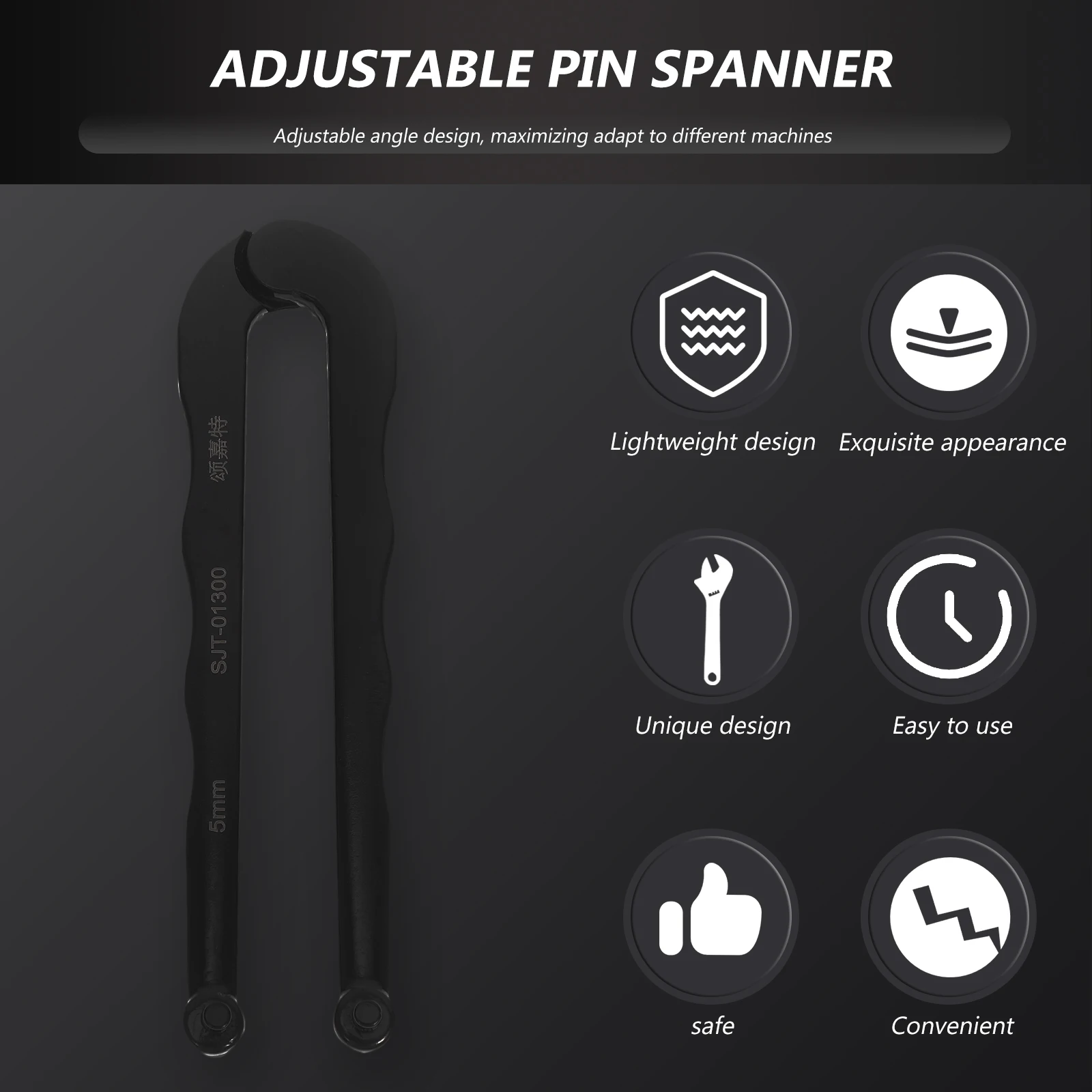 

5mm Professional Round Nut Adjustable Angle Mill Wrench Trimmer Wrench Electric Tool Accessories