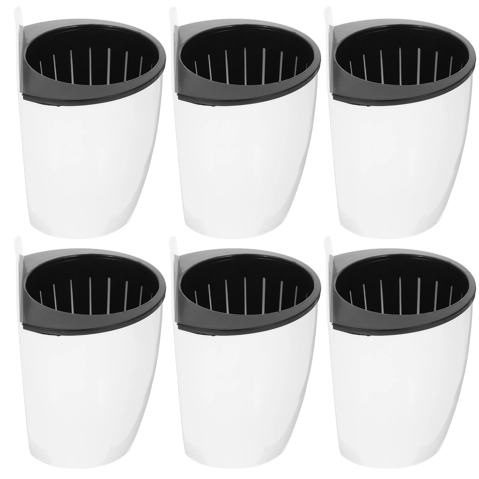 

7pcs Wall Hanging Flower Pot Anti Drip Weave Pots for Indoor Plants Plastic Small Modern Self Watering Planters Round Container