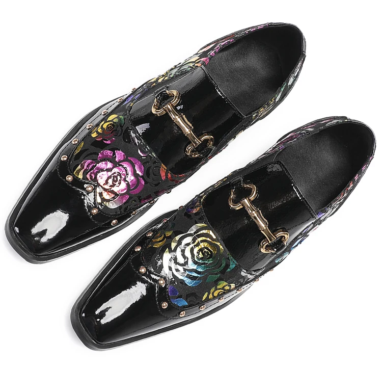 BOARD Herbst Herrenschuhe Spike Luxuriöse Persönlichkeit Bankett Niete Tigerkopf Druck Formelle Kleidung Schuhe – Detail 16