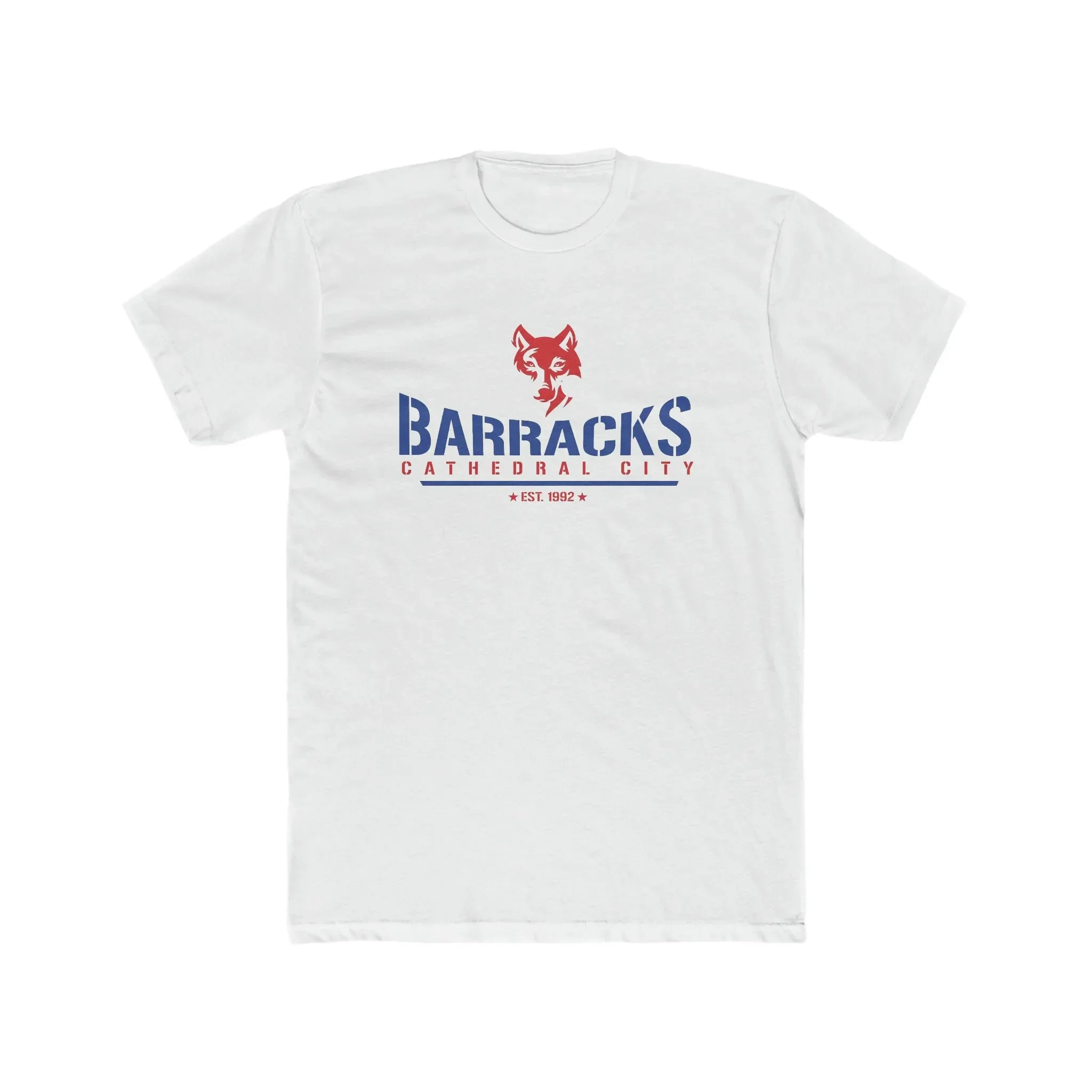 BARRACKS Gay Leather Bar Men s Cotton Crew T Shirt Cathedral City Palm Springs