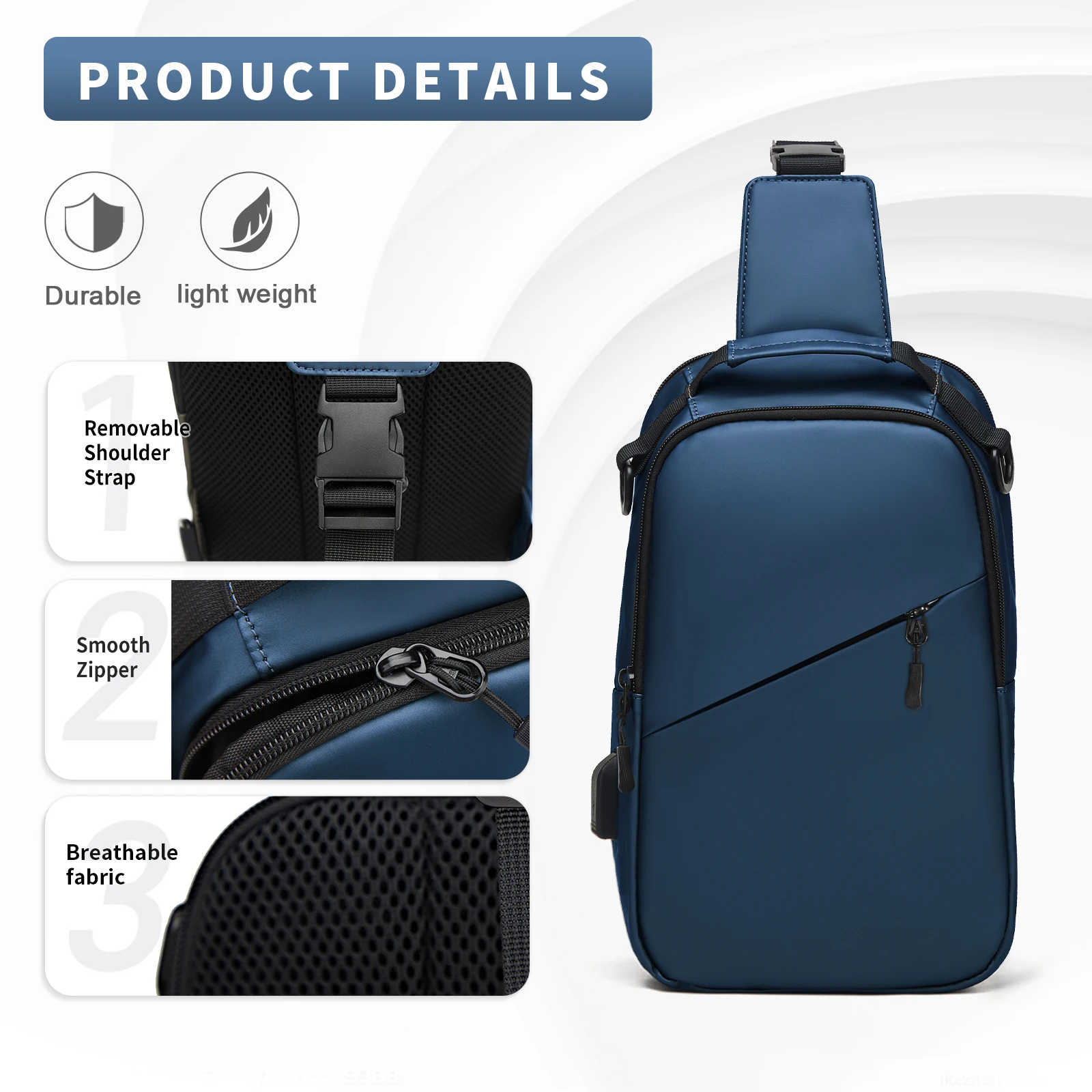 Bags for Man, Chest Bag Crossbody Bag, Men Shoulder Bag Sling Bag Cross Backpack for Riding Travel, Commuting Man Small Backpack
