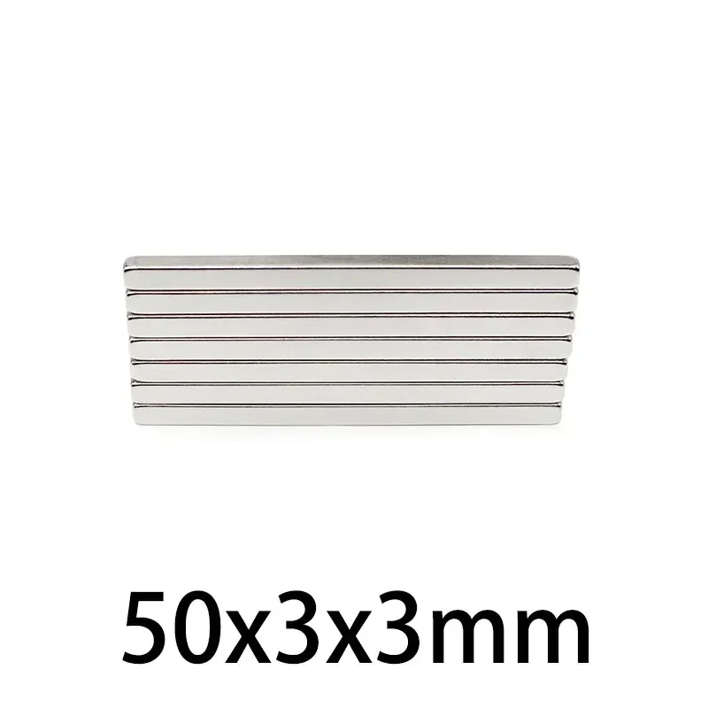 10/20/30/50/100PCS Powerful Strong Magnetic Magnets N52 50x3x3mm 60x3x3mm Block Permanent Neodymium Magnet 50*3*3 60*3*3