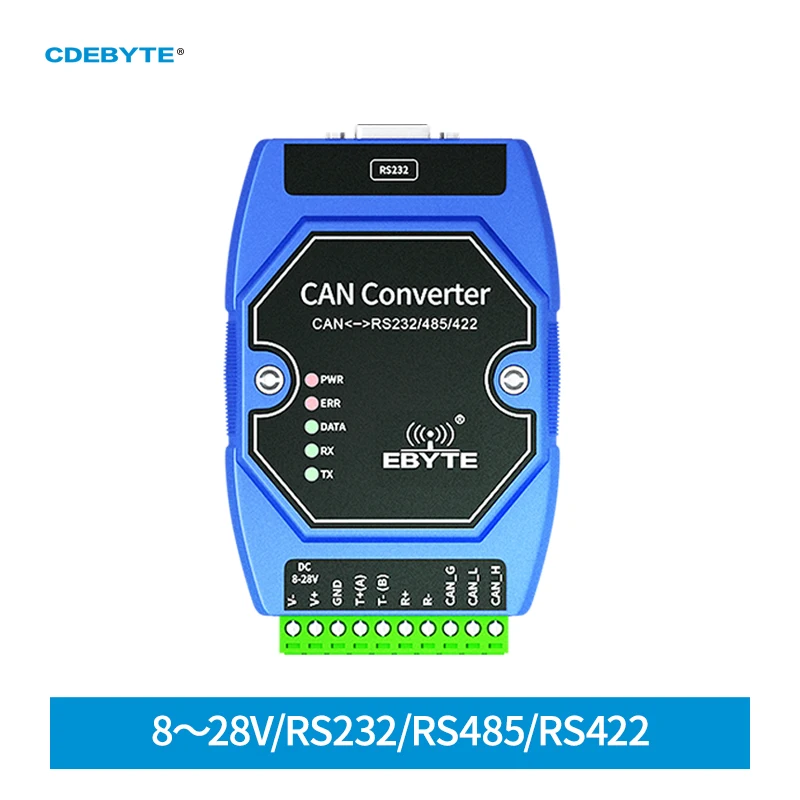 CAN to Serial Protocol Converter Can to RS485/RS232/RS422 CDEBYTE ECAN-401S DC 8～28V Build in Watchdog Wide Baud Rate Range