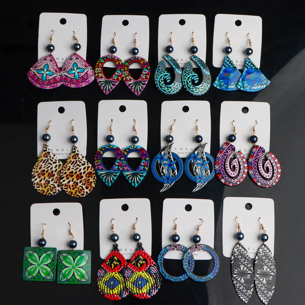 10 زوج/وحدة موضة خمر سحر أنيق رائعة الخرز متعدد الألوان نمط الاكريليك أقراط للنساء مجوهرات يومية هدية حفلة #4