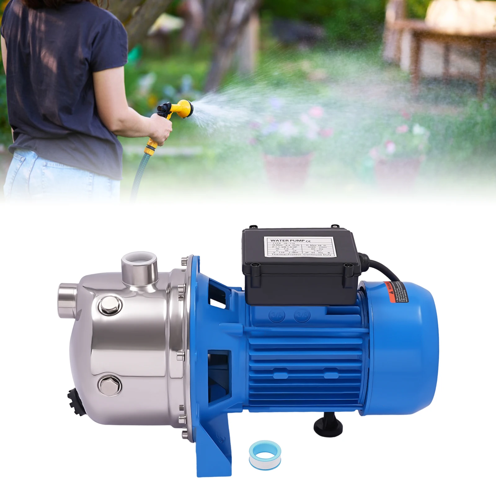 

Медный электрический водяной насос с двигателем переменного тока, стандартная вилка США, класс защиты IP44, для дома и сада, высоконапорный, бесшумный, для перекачки воды