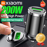 Xiaomi 200W USB Car Charger Dual Ports Fast Charging Car Phone Charger QC 3.0 Type-C Charger In Car For iPhone Samsung Huawei