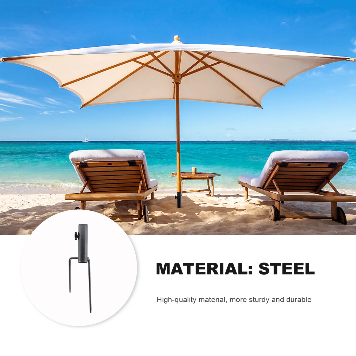 

Beach Umbrella Anchor Stand 28 32 35Mm Diameter High Quality Ground for Sand Grass Mud Stable Support Outdoor Patio