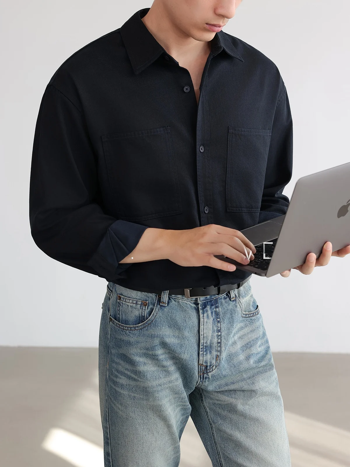 Loose Fit Men's Long Sleeve Shirt Mixed Fiber Lyocell Cotton Casual Commute Style Comfortable Breathable Skin-Friendly Shirt